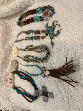 Western Jewelry 5 necklaces, 3 with matching earrings
